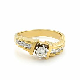 True 14K Yellow Gold Diamond Accepted Womens Engagement Ring 0.62 Cttw