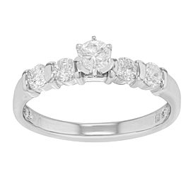 True 14K White Gold Diamond Accented Ladies Engagement Ring 0.66 Cttw Size 7