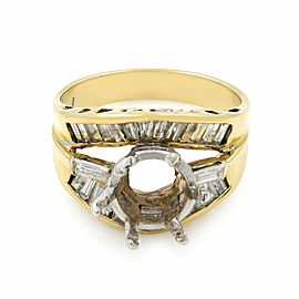 True 14K Yellow Gold Diamond Accented Engagement Ladies Ring Size 7.5