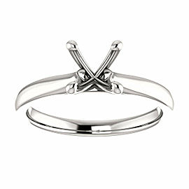 Rachel Koen Four Prong Solitaire Round Engagement Ring Mounting 14K White Gold