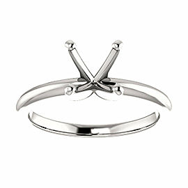 Rachel Koen Round Solitaire Engagement Ring Mounting 14K White Gold Size 6.5