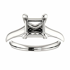 Rachel Koen Princess Cut Prong Solitaire Engagement Ring Mounting 14K Gold 6.5