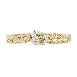 Rachel Koen Retro Woven Mesh Braided Diamond Bracelet With Diamond Buckle Accent