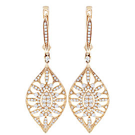 True Rose Gold Marquise Drop Diamond Earrings 14K Rose Gold 1.09cttw