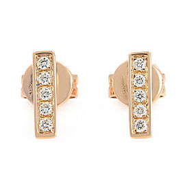 Rachel Koen 14K Rose Gold Prong Diamond Bar Stud Earrings 0.08cttw