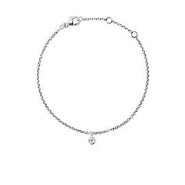 Rachel Koen Delicate Round Diamond Chain Bracelet 18K White Gold 0.10 cttw