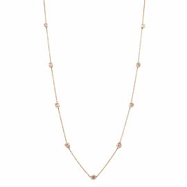 True 14K Rose Gold Diamond By The Yard Necklace 2.78cts