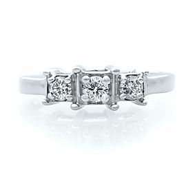 Rachel Koen 14K White Gold Diamond Three Stone Engagement Ring 0.50ct Size 4.5