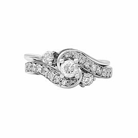 Rachel Koen 14K White Gold 0.60cttw Diamond H SI1 Two Piece Set Ring SZ5.5