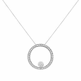 Rachel Koen 18K White Gold Open Circle Diamond Pendant 1.38cts