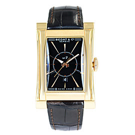 Bedat & Co No. 7 18k Gold 29mm Rectangle Black Dial Automatic Watch Ref 737