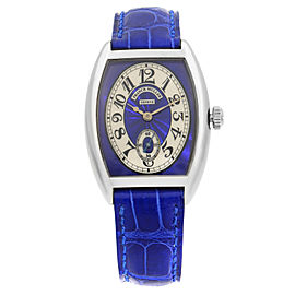 Franck Muller Cintree 18K Gold Blue Silver Dial Hand-Wind Ladies Watch 7502 S6