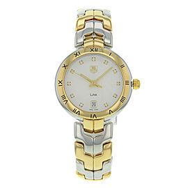 TAG Heuer Link Steel 18K Yellow Gold Guilloche Quartz Lady Watch WAT1350.BB0957