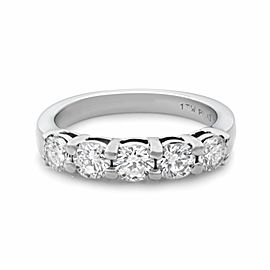 True 950 Platinum 1.00cttw 5 G VS2 Round Diamonds Wedding Ring Sz6