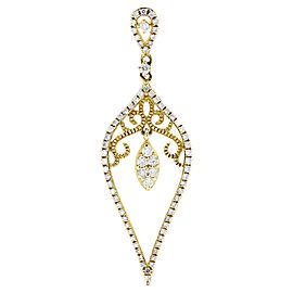 True Yellow Gold Diamond Drop Delicate Pendant 0.42cttw 14K Yellow