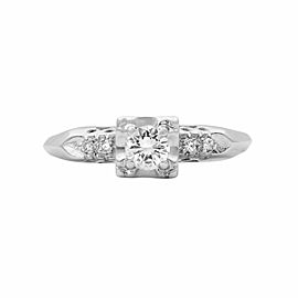 Rachel Koen 14K White Gold Diamond Engagement Ring 0.25cttw Size 7.5