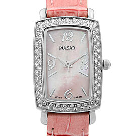 Pulsar Steel Pink Mother Of Pearl Dial Quartz Ladies Watch PTC499