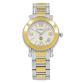 Charriol Parisii Steel Plated White Roman Dial Quartz Ladies Watch P33SY1.007