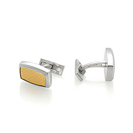 S.T. Dupont Gold Plated Steel Palladium Guilloche Cufflinks 005503