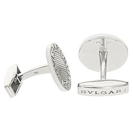 Bvlgari 18K White Gold Round Cufflinks 13.3 g