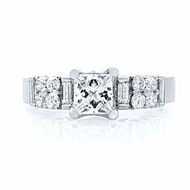 Rachel Koen 18K White Gold Princess Cut Diamond Engagement Ring 1.00cttw