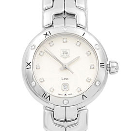 TAG Heuer Link Steel Diamond Silver Guilloche Quartz Ladies Watch WAT1413.BA0954