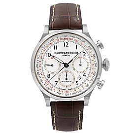 Baume et Mercier Capeland Steel White Arabic Dial Automatic Mens Watch 10082