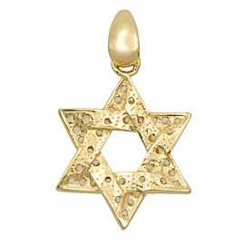 Rachel Koen 14k Yellow Gold Cubic Zirconia Star of David Pendant