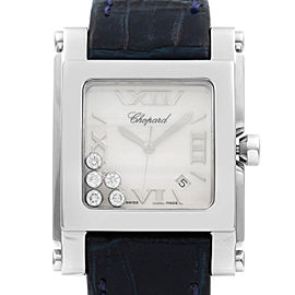 Chopard Happy Sport White Enamel Diamond Dial Steel Ladies Quartz Watch 28/8447