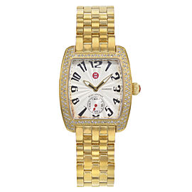 Michele Urban Mini Gold Tone Steel Diamonds Quartz Ladies Watch MWW02A000064