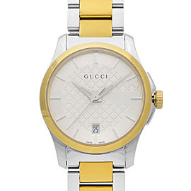 Gucci G-Timeless Two-Tone Steel Silver Dial Quartz Ladies Watch YA126531