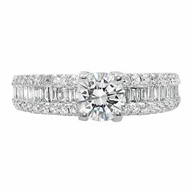 Rachel Koen 18K White Gold Round Cut Engagement Ring 0.71ct Size 6.5