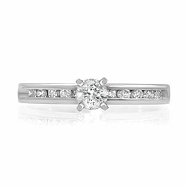 Rachel Koen Platinum Round Cut Diamond Engagement Ring 0.25ct Size 9