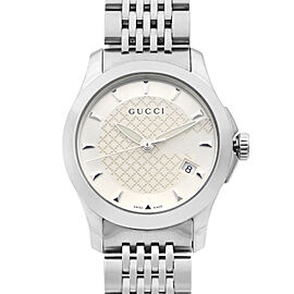 Gucci G-Timeless Silver Sticks Dial Steel Quartz Ladies Watch YA126501