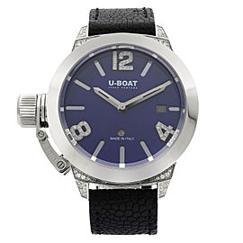 U-Boat Classico Steel Diamond 0.23cttw Blue Dial Automatic Ladies Watch 7077