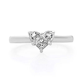 Rachel Koen 14K White Gold Heart Shaped Diamond 0.5cttw Ladies 3.8g Ring SZ7