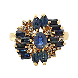 Rachel Koen 14K Yellow Gold Sapphire 2.0cttw Diamond 0.2cttw Cocktail Ring SZ8