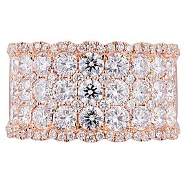 Rachel Koen 18K Rose Gold Diamond Pave Ladies Ring 3.00cttw Size 6.5