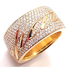 Chopard Chopardissimo 18k Yellow Gold Pave Diamond Signature Band Ring