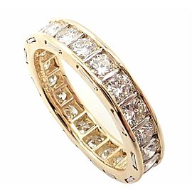 Vintage Authentic Cartier 18k Yellow Gold Diamond Eternity Band Stack Ring