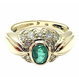 H. Stern 18k Yellow Gold Diamond Emerald Ring