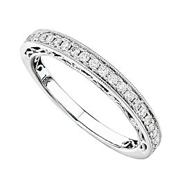 Rachel Koen 18K White Gold Diamond Pave Ladies Ring 0.42cttw Size 6.5