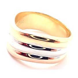 Authentic! Cartier Trinity 18k Tri-Color Gold Band Ring