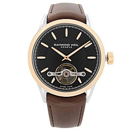 Raymond Weil Freelancer 42.5mm Leather Steel Automatic Mens Watch 2780-SC5-20001