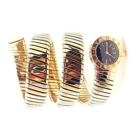 Bulgari 18k Tri-Color Gold Tubogas Serpent Snake Bracelet Watch