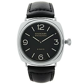 Panerai Radiomir 8 Days Stainless Steel Black Dial Hand Wind Mens Watch PAM00610