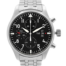 IWC Pilot 43mm Day-Date Steel Chrono Black Dial Automatic Men Watch IW377704