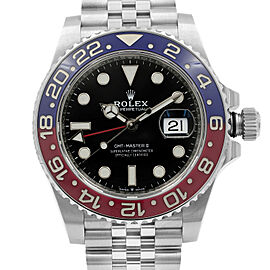 Rolex GMT-Master II Pepsi Bezel Steel Black Dial Automatic Mens Watch