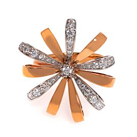 Luca Carati 18K Rose Gold Diamond Cocktail Ring Size 6.5 0.59Cttw KC353