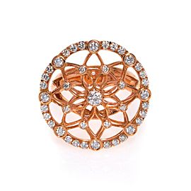 Luca Carati 18K Rose Gold Diamond Large Cocktail Ring 1.21Cttw Size 6.75